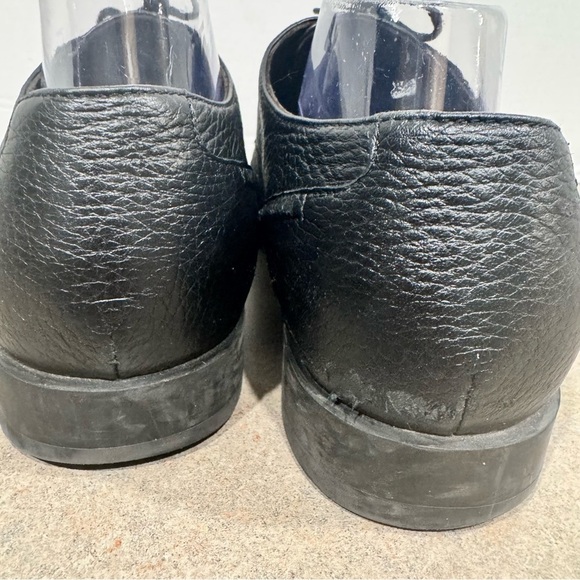 Ermenegildo Zegna Black Siena Flex Captoe Deerskin Derby Size 9 Dress Shoe Italy